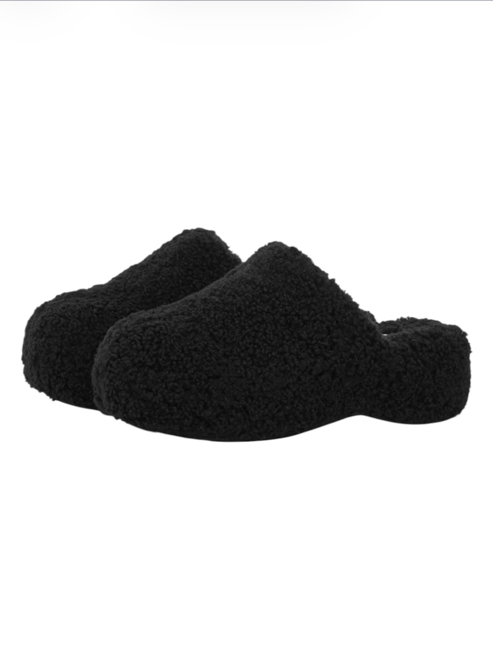 Simon Miller Vegan Faux-Shearling Bubble Clogs in black sz 38